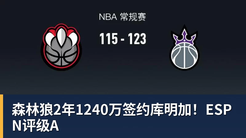 森林狼2年1240万签约库明加!ESPN评级A